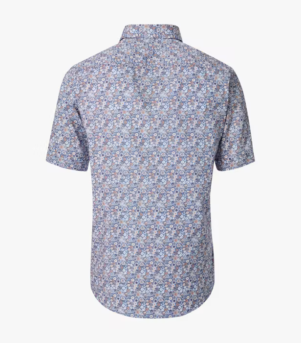Camasa bumbac maneca scurta barbati CASA MODA CasualFit albastru cerculete [2]