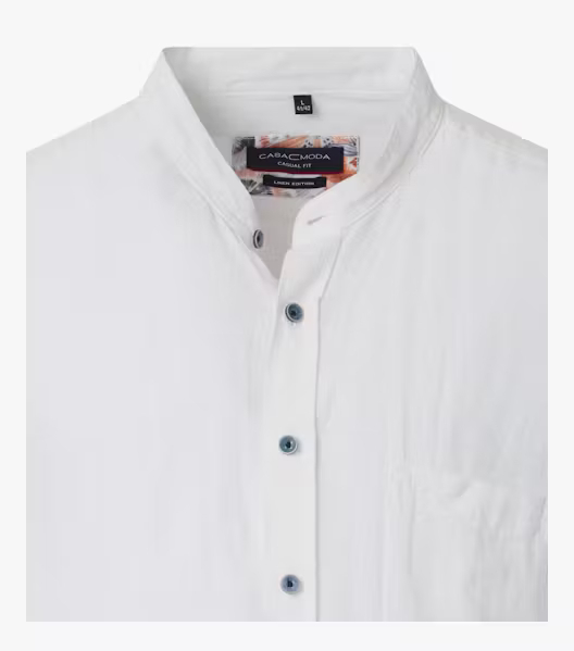 Camasa tunica in maneca scurta barbati CASA MODA CasualFit alb [3]