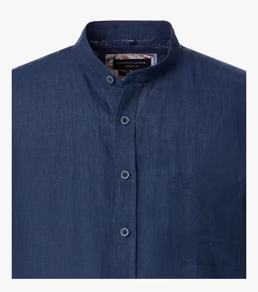 Camasa tunica in maneca scurta barbati CASA MODA CasualFit bleumarin [3]