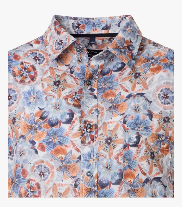 Camasa in/bumbac barbati CASA MODA portocaliu/a;bastru print floral [3]