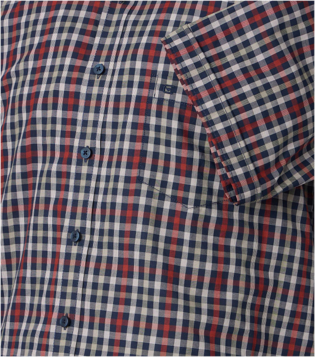 Camasa bumbac maneca scurta barbati CASA MODA ComfortFit patratele visiniu [4]