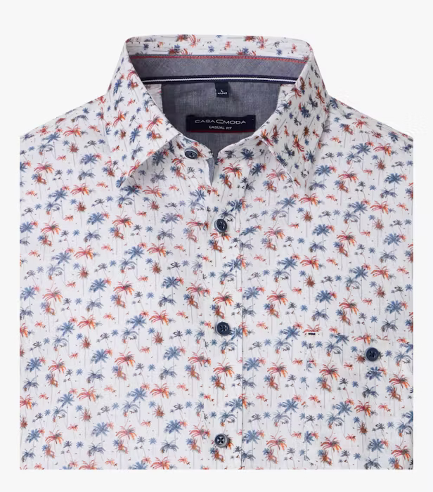 Camasa bumbac maneca scurta barbati CASA MODA CasualFit rosu/albastru artificii [3]