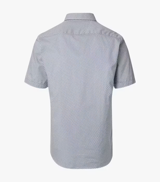 Camasa bumbac maneca scurta barbati CASA MODA CasualFit bleu print geometric [2]