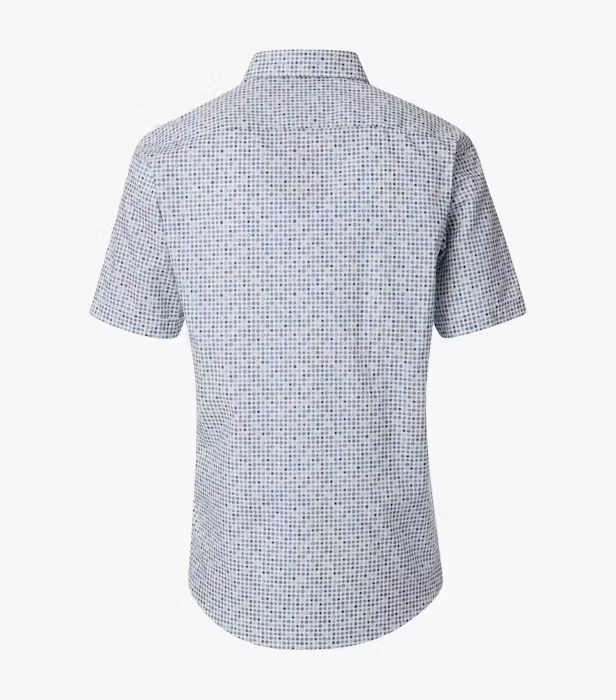 Camasa bumbac maneca scurta barbati CASA MODA New York CasualFit verde/albastru cerculete [2]