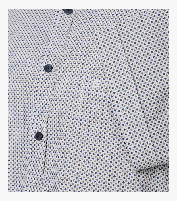 Camasa bumbac maneca scurta barbati CASA MODA CasualFit oliv rombulete [4]