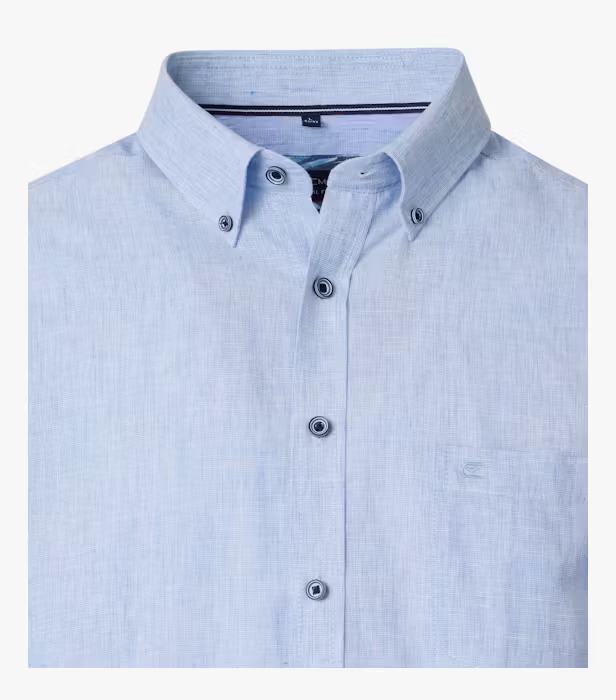 Camasa maneca scurta in/bumbac barbati CASA MODA CasualFit bleu [3]
