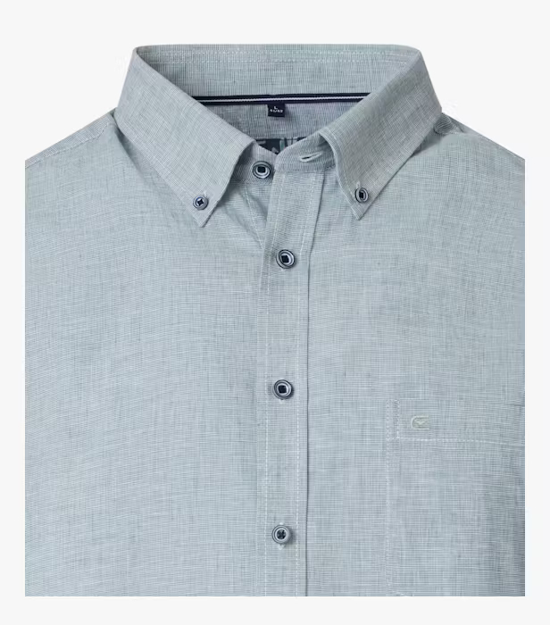Camasa maneca scurta in/bumbac barbati CASA MODA CasualFit verde deschis [3]