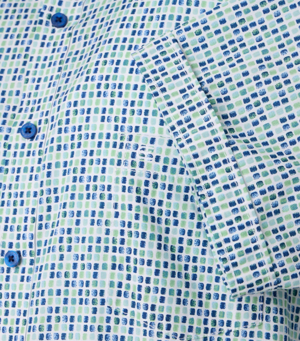 Camasa bumbac barbati CASA MODA CasualFit patratele turcoaz [4]