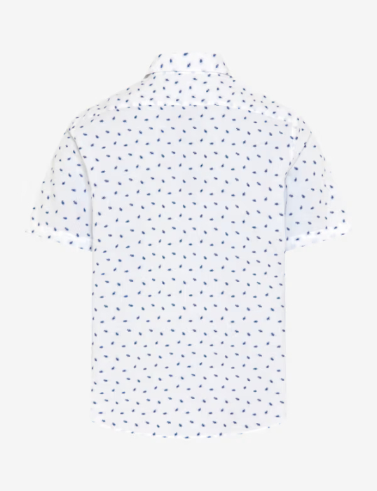 Camasa ,ameca scurta bumbac barbati BRAX HARDY alb print bleumarin [5]