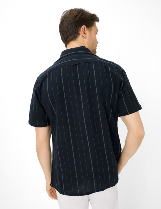 Camasa maneca scurta bumbac barbati  BRAX LUKE S  bleumarin dungulite [4]