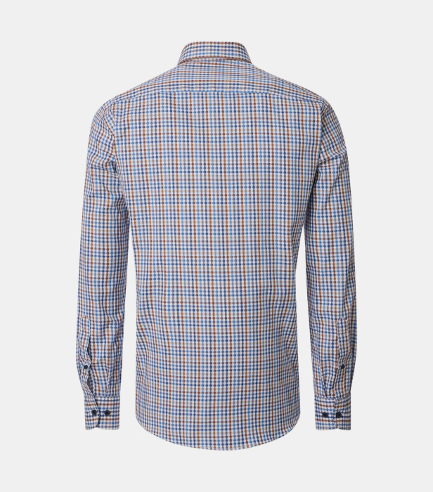 Camasa bumbac barbati CASA MODA CasualFit albastru patratele [2]