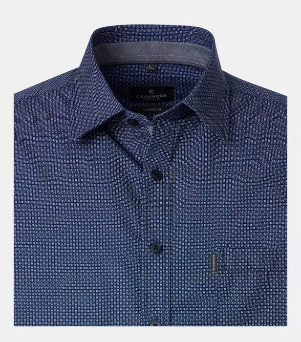 Camasa maneca scurta bumbac barbati CASA MODA CasualFit bleumarin cerculete [3]