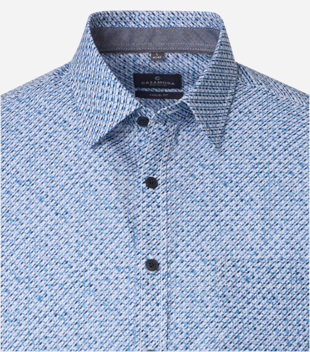 Camasa maneca scurta batbati CASA MODA CasualFit albastru cerculete [3]