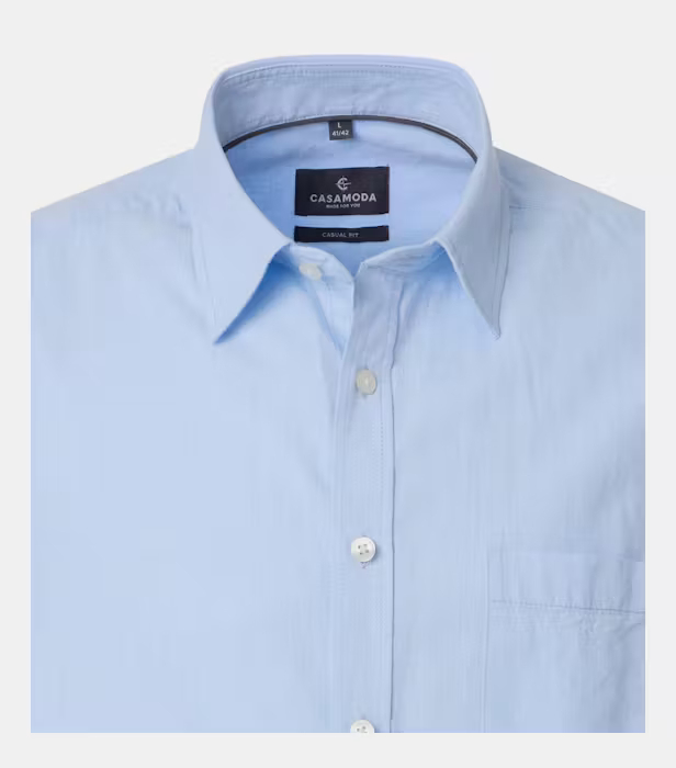 Camasa maneca scurta in/bumbac barbati CASA MODA CasualFit bleu [3]