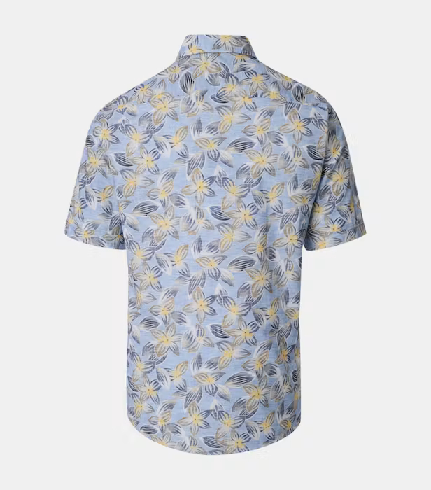 Camasa maneca scurta bumbac barbati CASA MODA CasualFit albastru floral [2]