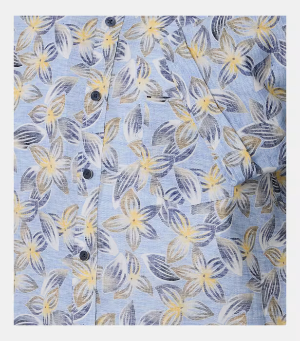 Camasa maneca scurta bumbac barbati CASA MODA CasualFit albastru floral [4]