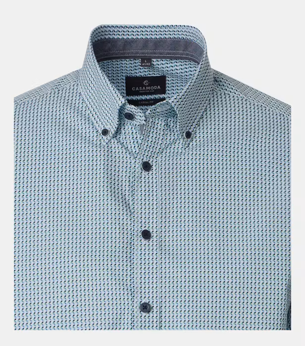 Camasa bumbac barbati CASA MODA CasualFit albastru geometric [3]