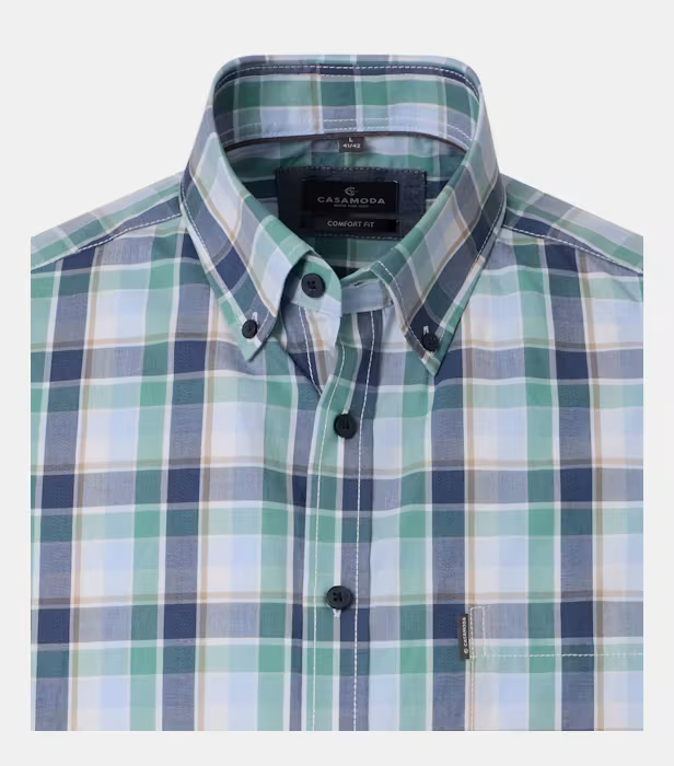 Camasa bumbac barbati CASA MODA CasualFit verde carouri [3]