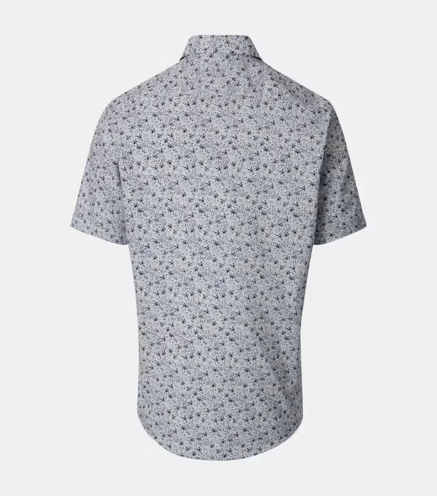 Camasa maneca scurta bumbac barbati CASA MODA albastru print estival [2]