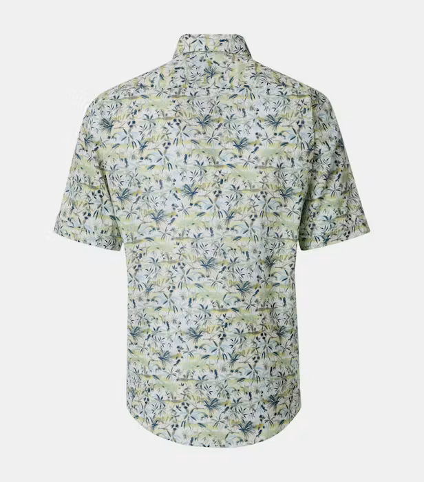 Camasa maneca scurta bumbac barbati CASA MODA verde palmieri [2]
