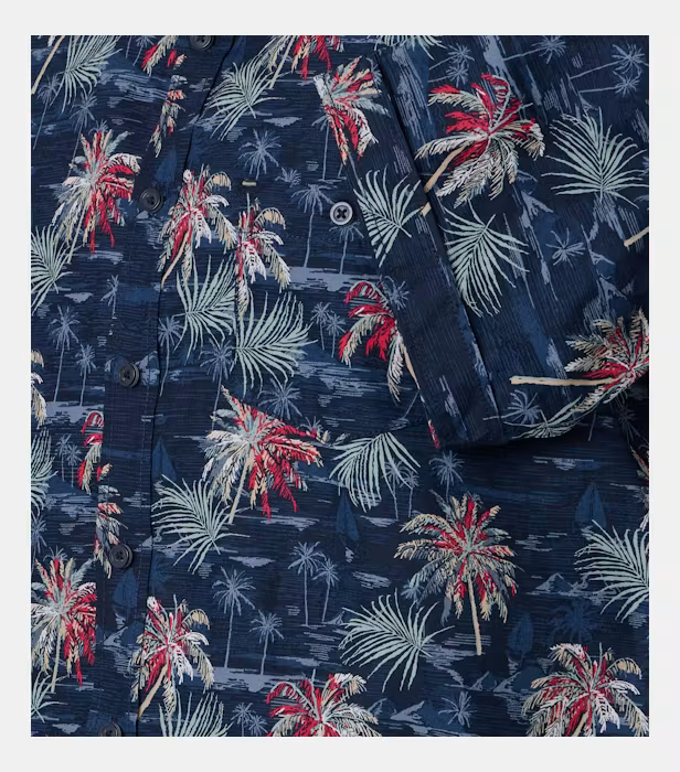 Camasa maneca scurta bumbac barbati CASA MODA bleumarin print estival [4]
