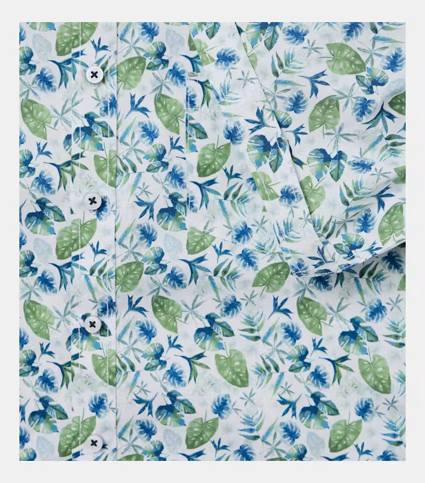 Camasa maneca scurta bumbac barbati CASA MODA verde frunze [4]