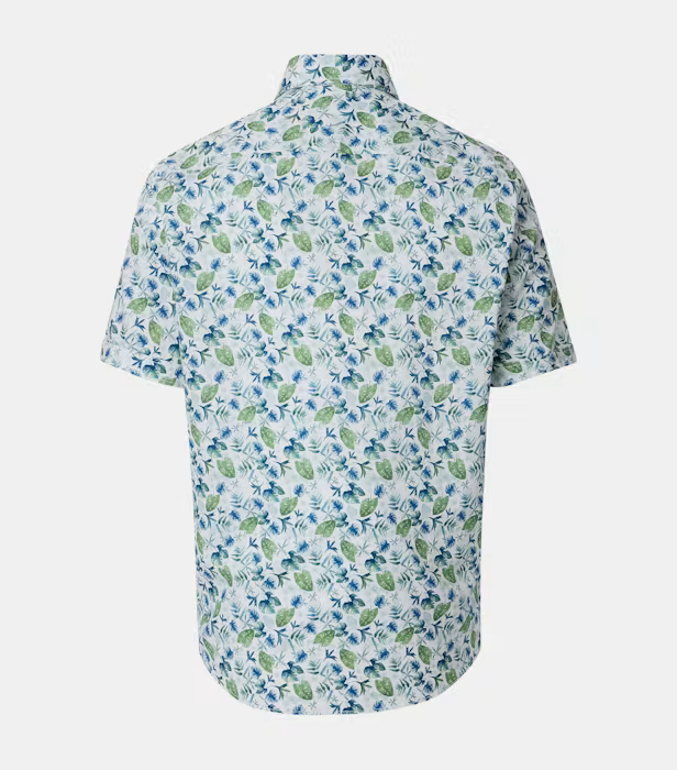 Camasa maneca scurta bumbac barbati CASA MODA verde frunze [2]