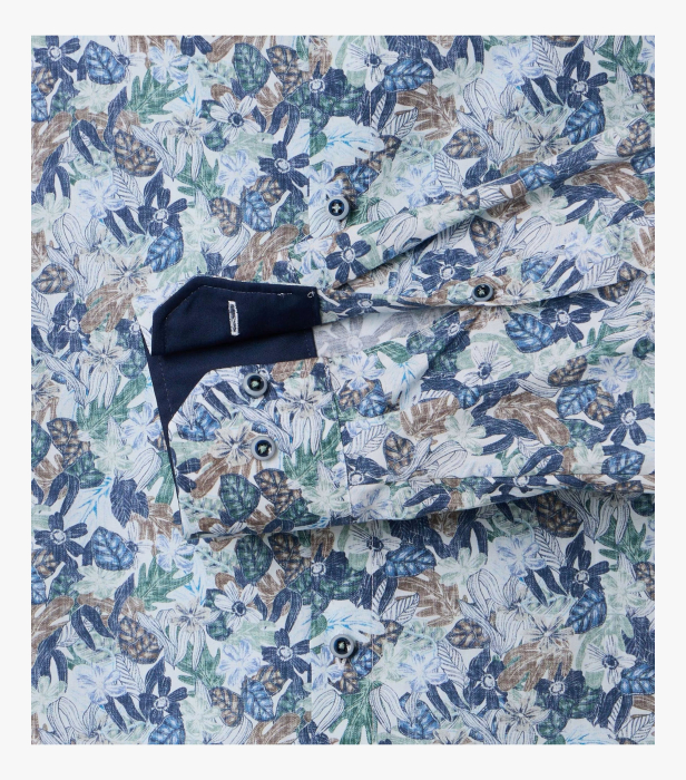 Camasa bumbac barbati VENTI ModernFit verde floral [4]