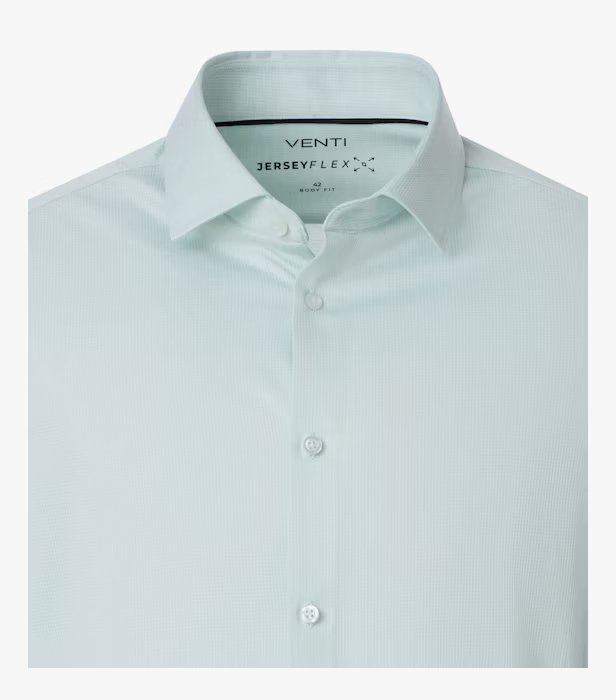 Camasa Jerseyflex barbati VENTI BodyFit verde deschis [2]