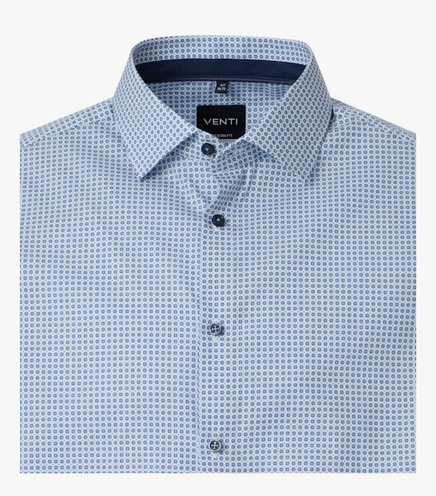 Camasa bumbac barbati VENTI ModernFit albastru cerculete [2]