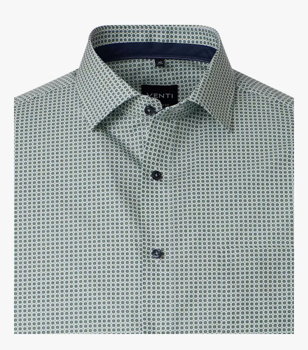 Camasa bumbac barbati VENTI ComfortFit verde cerculete [2]