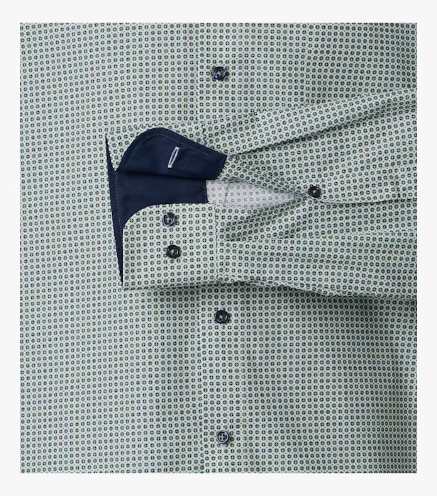 Camasa bumbac barbati VENTI ComfortFit verde cerculete [4]