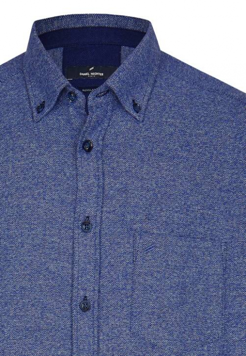 Camasa flanel bumbac DANIEL HECHTER Regular Fit bleumarin print [3]