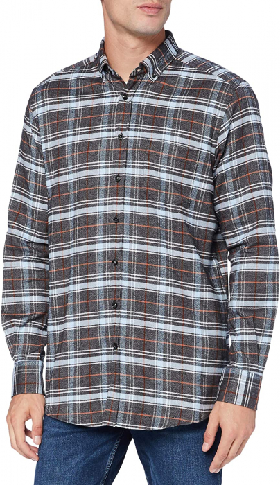 Camasa flanel bumbac DANIEL HECHTER Regular Fit gri carouri [2]
