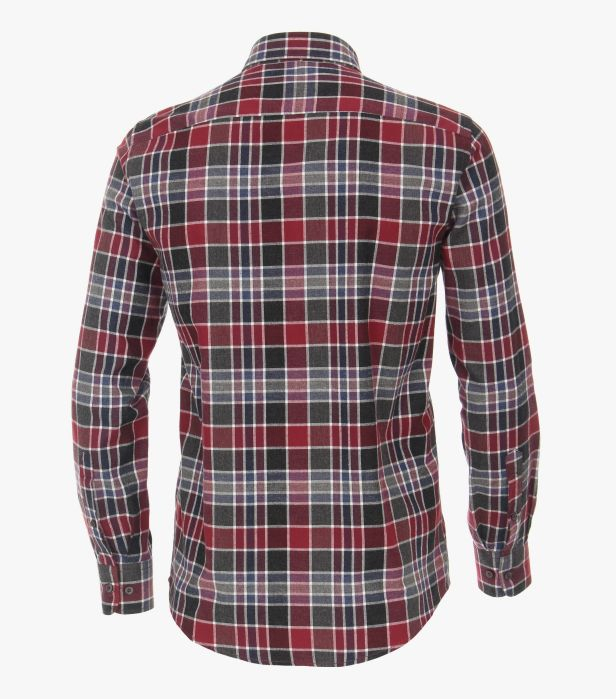 Camasa flanela barbati CASA MODA CasualFit carouri antracit/rosu [2]