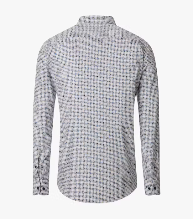 Camasa bumbac barbati CASA MODA CasualFit cerculete bej/albastru [2]