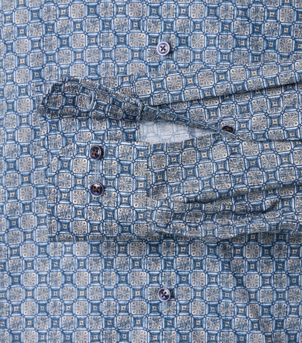 Camasa bumbac barbati CASA MODA ModernFit albastru cercuri [4]