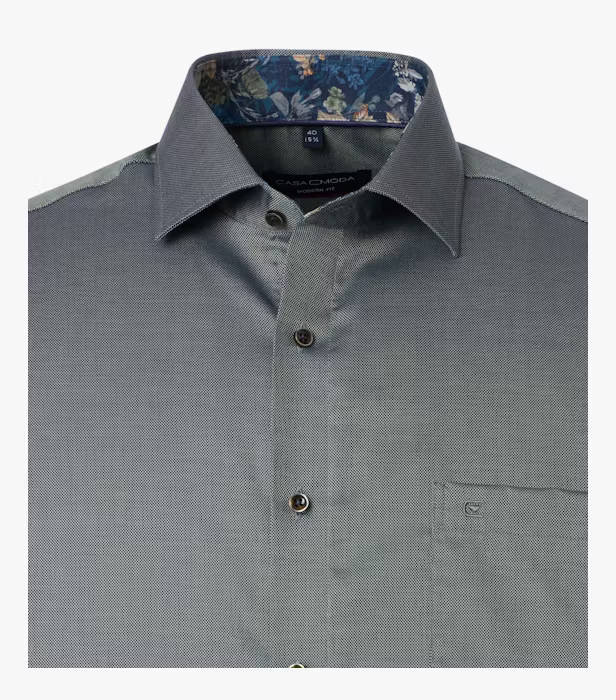 Camasa bumbac barbati CASA MODA ModernFit verde inchis [3]