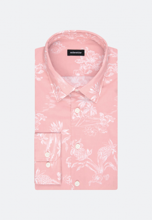 Camasa bumbac barbati SEIDENSTICKER Regular roz print floral [5]