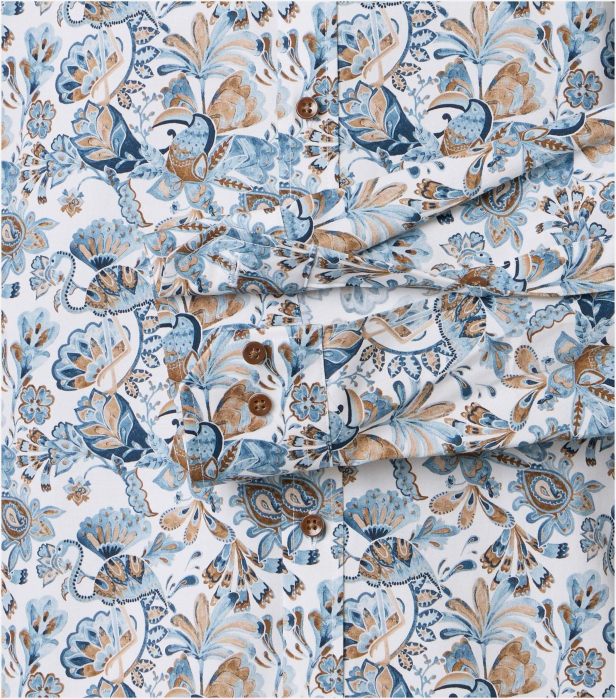 Camasa bumbac barbati VENTI BodyFit albastru floral [4]