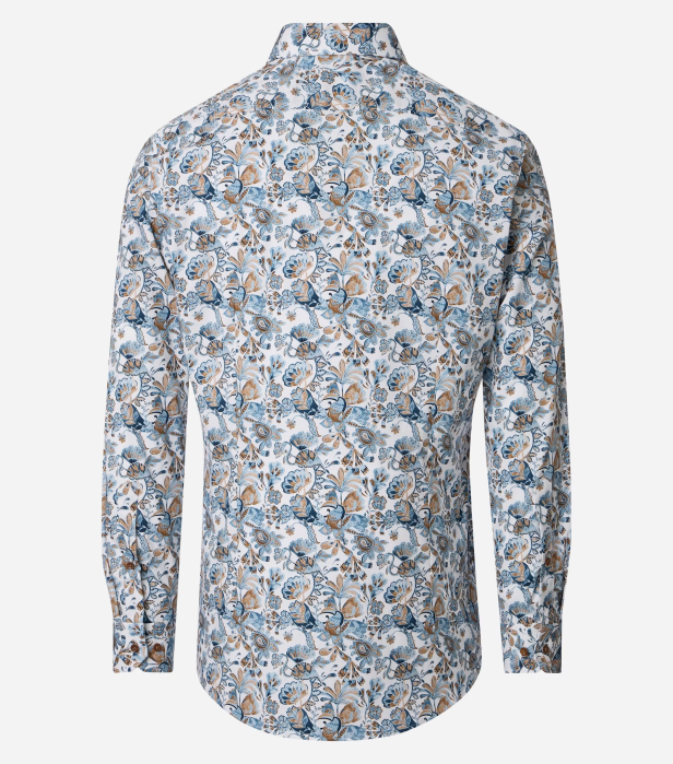 Camasa bumbac barbati VENTI BodyFit albastru floral [2]