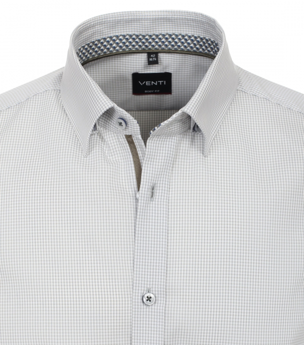 Camasa bumbac barbati VENTI ModernFit gri patratele [2]