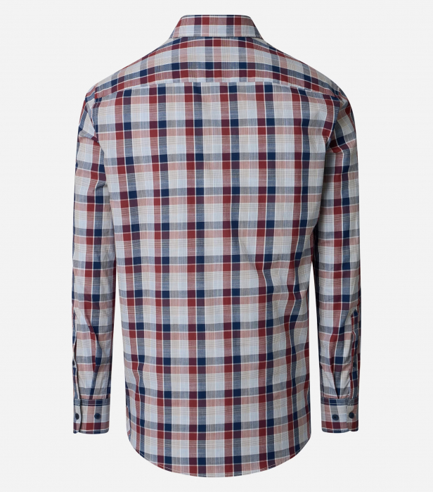 Camasa bumbac barbati CASA MODA CasualFit carouri bleumarin/visiniu [2]