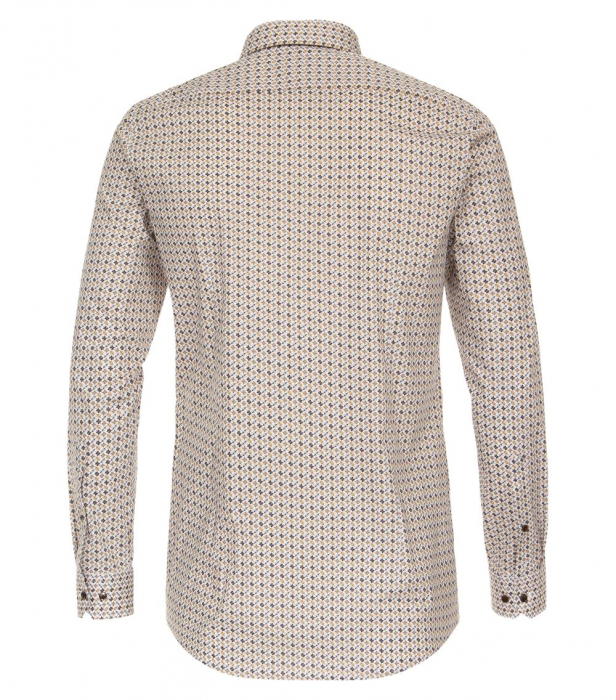 Camasa bunbac barbati VENTI BodyFit print bej [2]