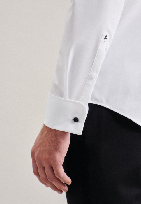 Camasa ceremonie Plisse bumbac NON IRON barbati SEIDENSTICKER Slim alb [6]