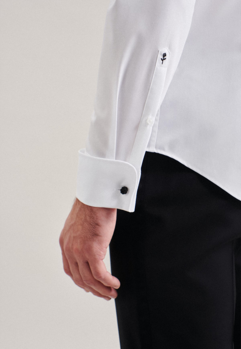Camasa ceremonie Plisse bumbac NON IRON barbati SEIDENSTICKER Slim alb pentru papion [4]