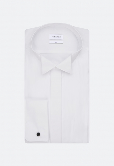 Camasa ceremonie Plisse bumbac NON IRON barbati SEIDENSTICKER Slim alb pentru papion [6]