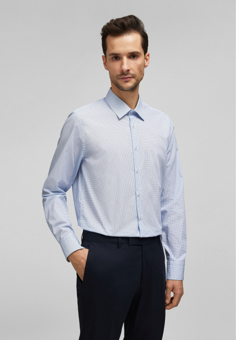 Camasa bumbac barbati HECHTER Shape bleu stelute bleumarin [6]
