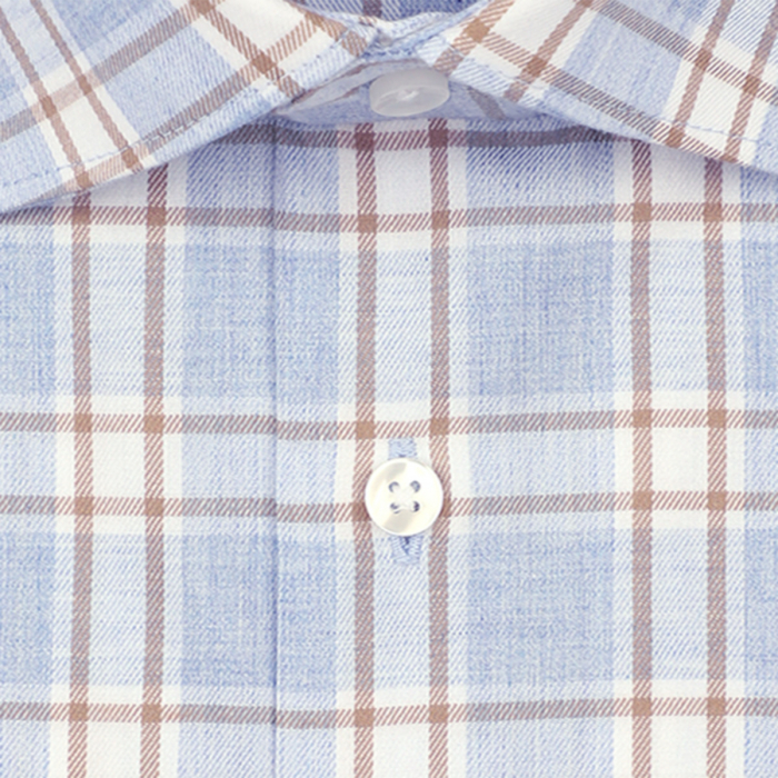 Camasa bumbac twill flanel barbati SEIDENSTICKER Slim bleu/bej carouri [2]