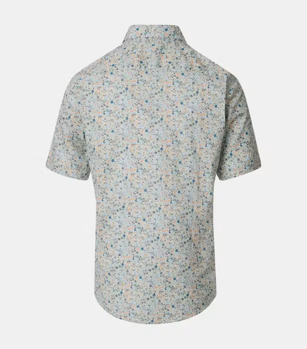 Camasa maneca scurta in/bumbac barbati CASA MODA CasualFit portocaliu floral [2]